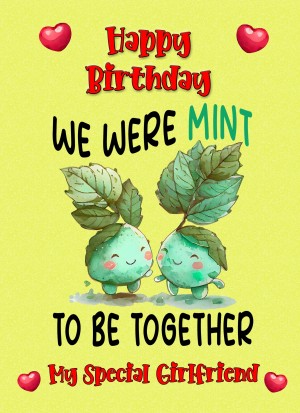 Funny Pun Romantic Birthday Card for Girlfriend (Mint to Be)