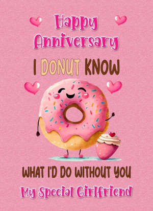 Funny Pun Romantic Anniversary Card for Girlfriend (Donut Know)