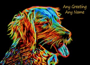 Personalised Golden Retriever Neon Art Greeting Card (Birthday, Christmas, Any Occasion)