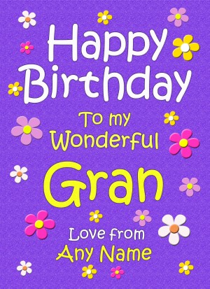 Personalised Gran Birthday Card (Purple)