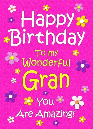 Gran Birthday Card (Cerise)