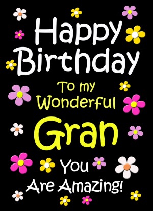 Gran Birthday Card (Black)