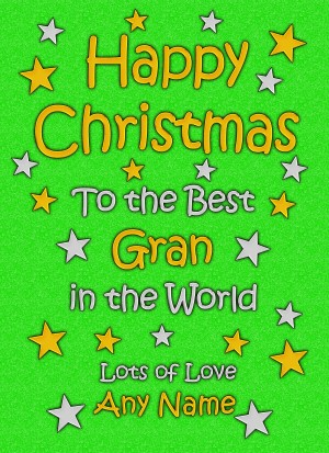 Personalised Gran Christmas Card (Green)