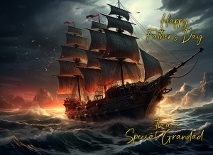 Ship Scenery Art Fathers Day Card For Grandad (Design 2)