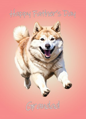 Akita Dog Fathers Day Card For Grandad