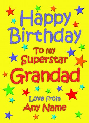 Personalised Grandad Birthday Card (Yellow)