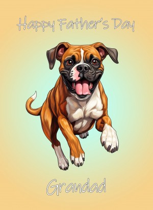 Boxer Dog Fathers Day Card For Grandad