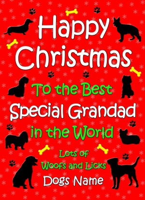 Personalised From The Dog Christmas Card (Special Grandad, Red)
