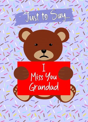 Missing You Card For Grandad (Bear)