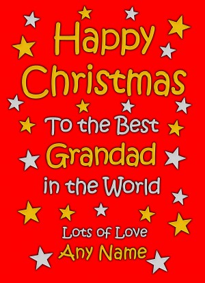 Personalised Grandad Christmas Card (Red)