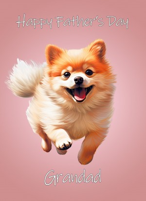 Pomeranian Dog Fathers Day Card For Grandad