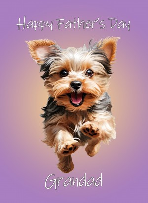 Yorkshire Terrier Dog Fathers Day Card For Grandad