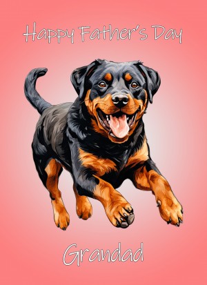 Rottweiler Dog Fathers Day Card For Grandad