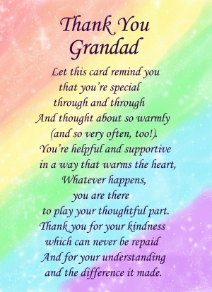 Thank You 'Grandad' Poem Verse Greeting Card