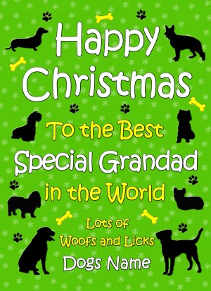 Personalised From The Dog Christmas Card (Special Grandad, Green)
