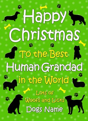 Personalised From The Dog Christmas Card (Human Grandad, Green)