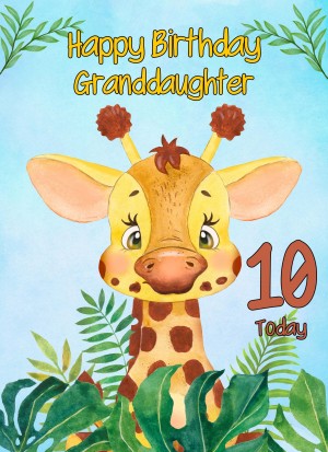 10th Birthday Card for Granddaughter (Giraffe)