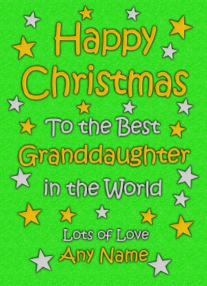 Personalised Granddaughter Christmas Card (Green)