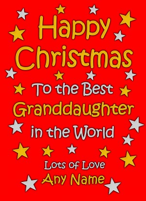 Personalised Granddaughter Christmas Card (Red)