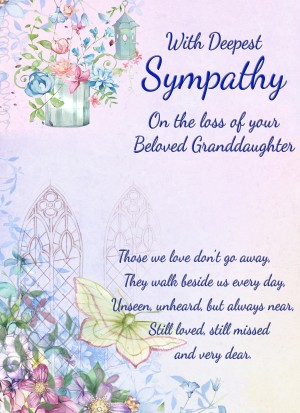 Sympathy Bereavement Card (Deepest Sympathy, Beloved Granddaughter)
