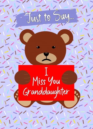 Missing You Card For Granddaughter (Bear)