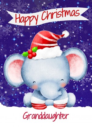 Christmas Card For Granddaughter (Happy Christmas, Elephant)