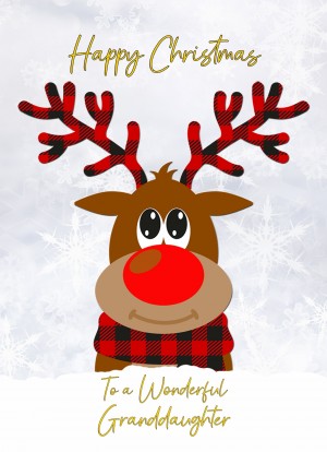 Christmas Card For Granddaughter (Reindeer Cartoon)