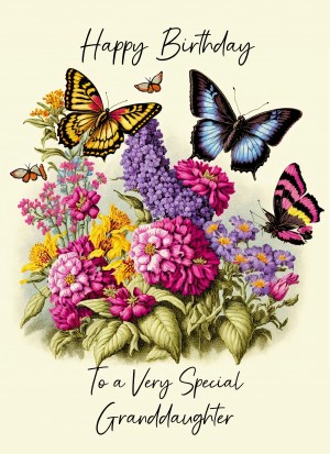 Butterfly Art Birthday Card For Granddaughter