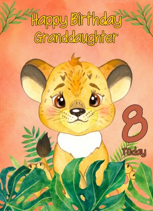 8th Birthday Card for Granddaughter (Lion)