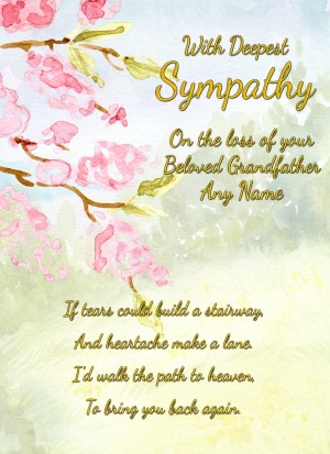 Personalised Sympathy Bereavement Card (With Deepest Sympathy, Beloved Grandfather)