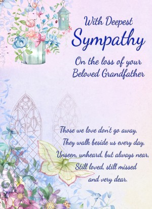 Sympathy Bereavement Card (Deepest Sympathy, Beloved Grandfather)