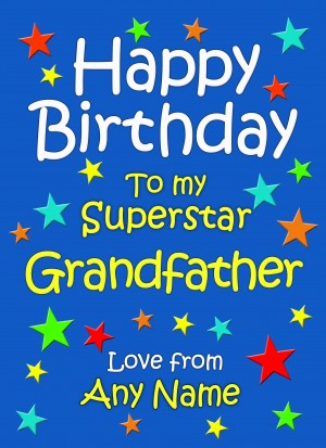 Personalised Grandfather Birthday Card (Blue)