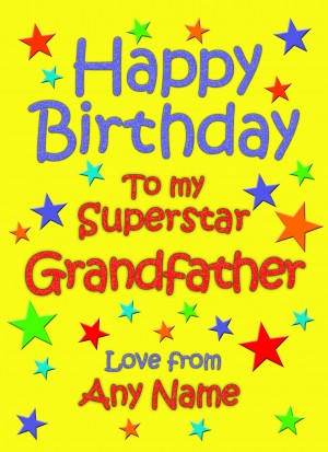 Personalised Grandfather Birthday Card (Yellow)