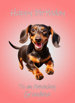 Dachshund Dog Birthday Card For Grandma