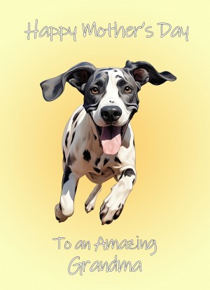 Great Dane Dog Mothers Day Card For Grandma