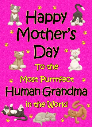 From The Cat Mothers Day Card (Cerise, Purrrfect Human Grandma)