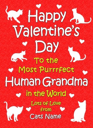 Personalised From The Cat Valentines Day Card (Human Grandma)