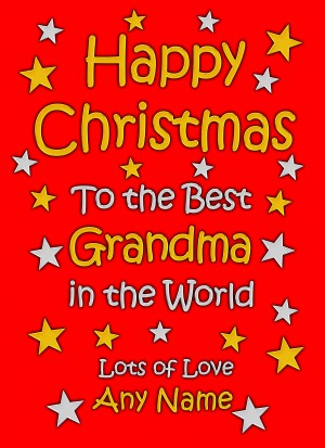 Personalised Grandma Christmas Card (Red)