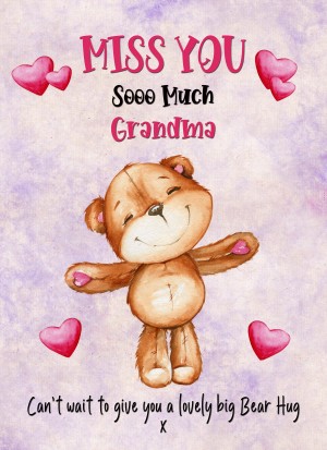 Missing You Card For Grandma (Hearts)