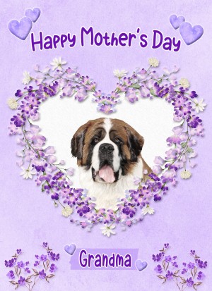 St Bernard Dog Mothers Day Card (Happy Mothers, Grandma)
