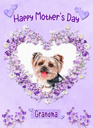 Yorkshire Terrier Dog Mothers Day Card (Happy Mothers, Grandma)
