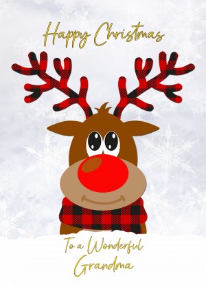 Christmas Card For Grandma (Reindeer Cartoon)