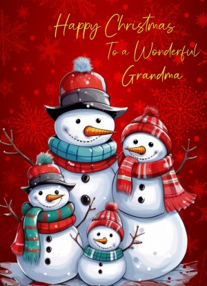 Christmas Card For Grandma (Snowman, Design 10)