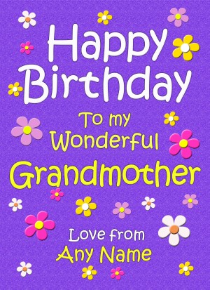 Personalised Grandmother Birthday Card (Purple)