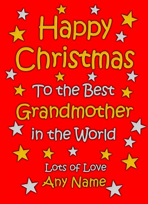 Personalised Grandmother Christmas Card (Red)