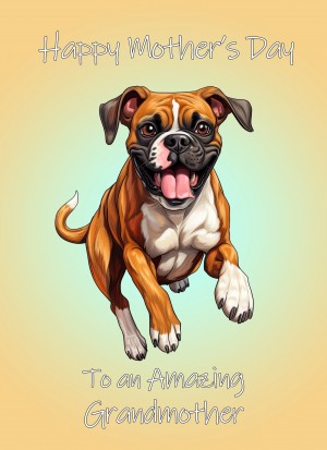 Boxer Dog Mothers Day Card For Grandmother