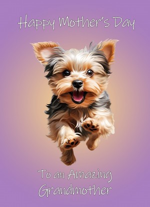 Yorkshire Terrier Dog Mothers Day Card For Grandmother