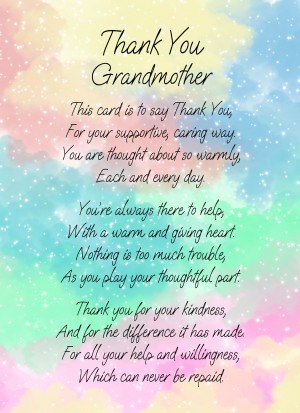 Thank You Poem Verse Card For Grandmother