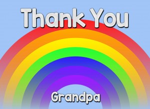 Thank You 'Grandpa' Rainbow Greeting Card