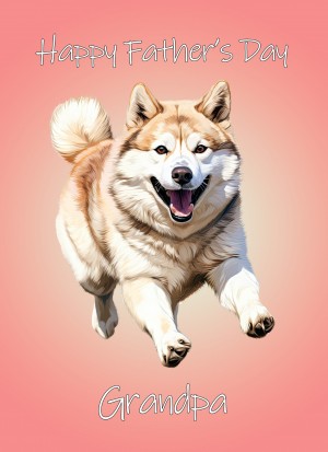 Akita Dog Fathers Day Card For Grandpa